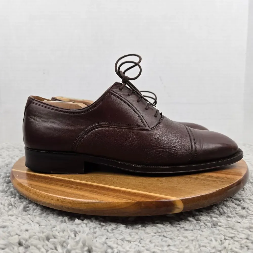 Magnanni Mens 9 Blanco Aldomar SL Brown Office Casual Cap Toe Oxford Dress Shoe